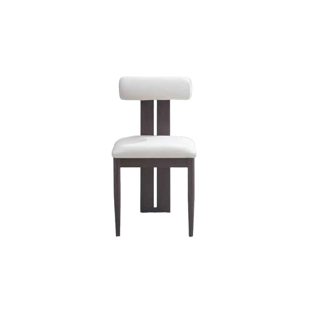 Chaise TIFFANY – Pied effet noyer & velours beige REF 129