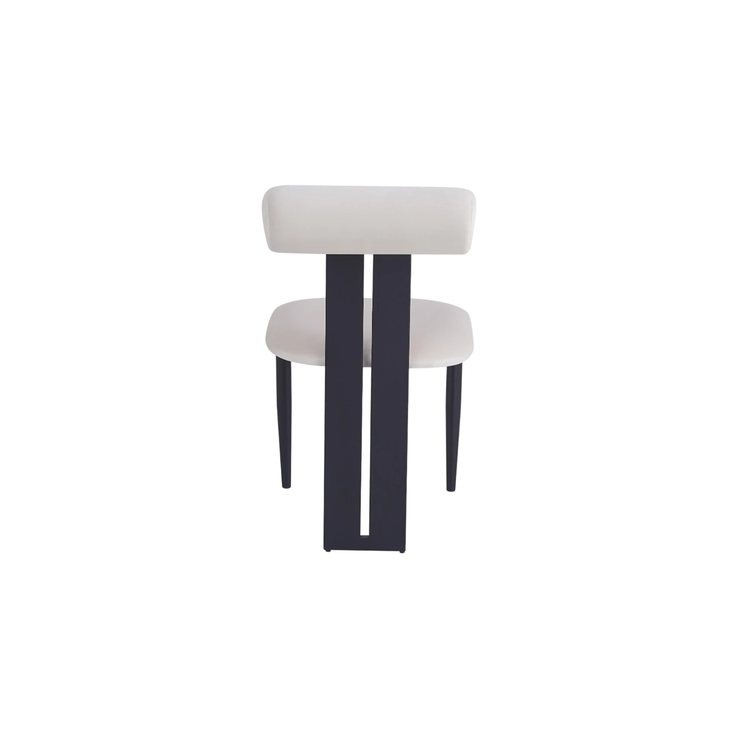 Chaise TIFFANY avec pied noir et velours beige vue arrière
