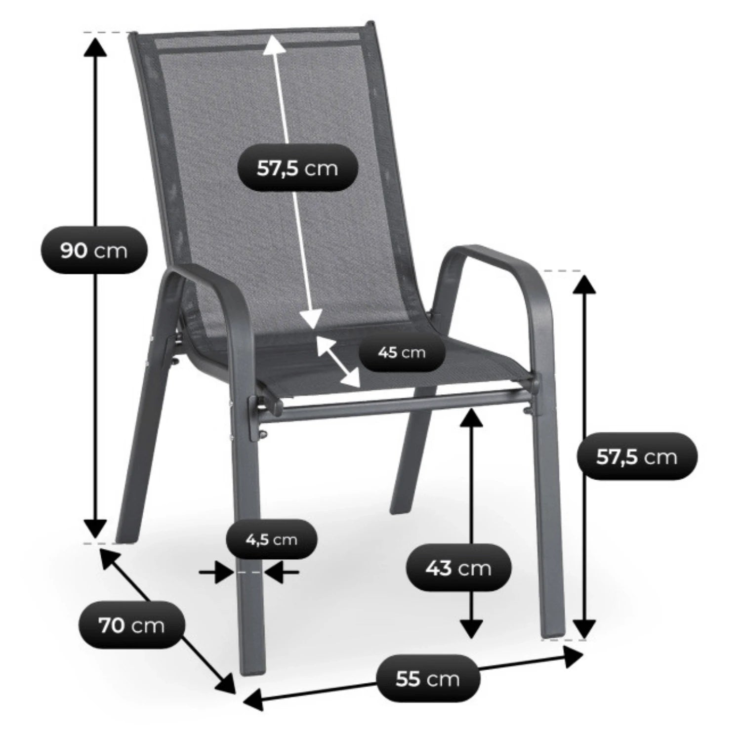 Ensemble de meubles de jardin LIBERTY gris REF 3042