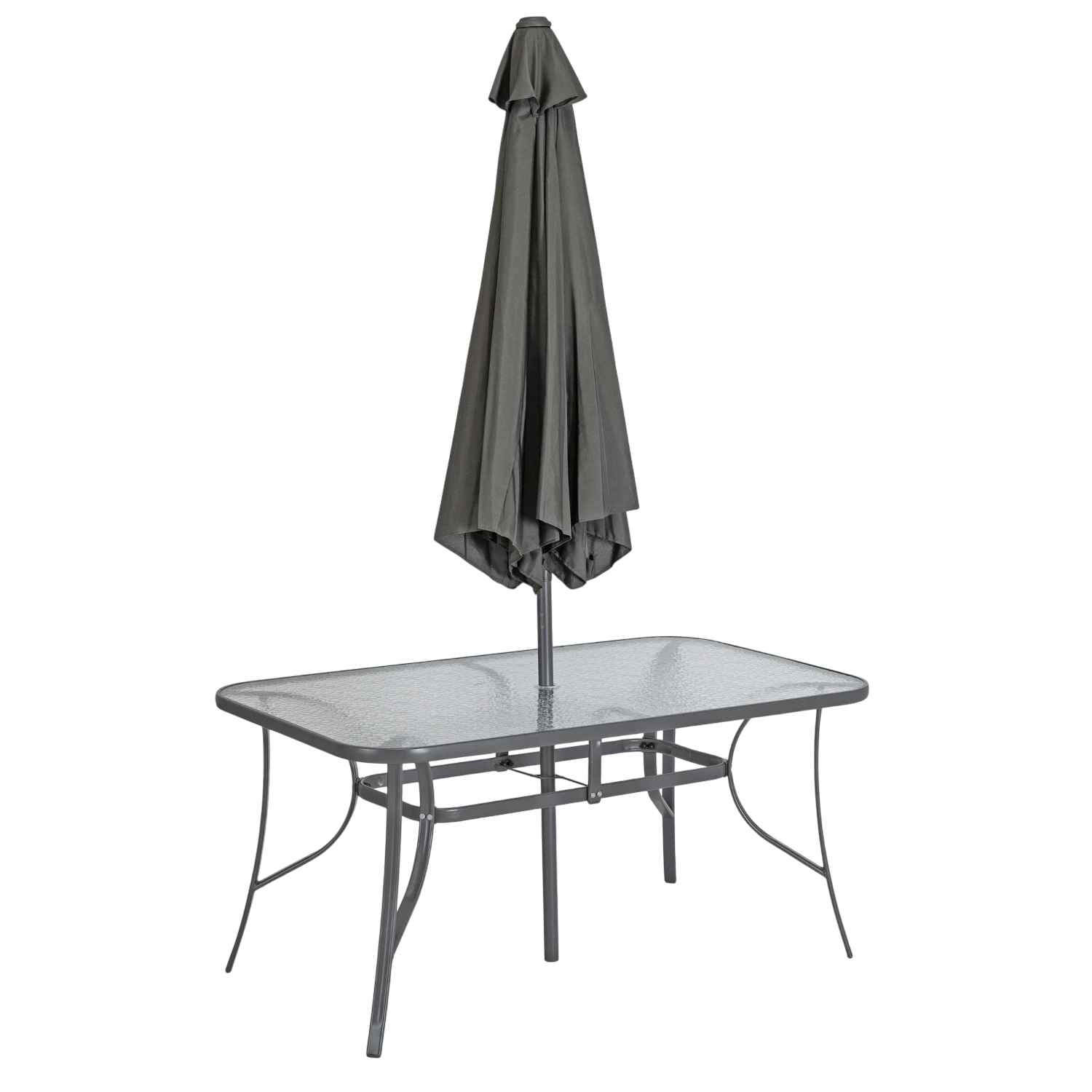 Ensemble de meubles NEBRASKA de jardin "PARASOL" gris REF 3033