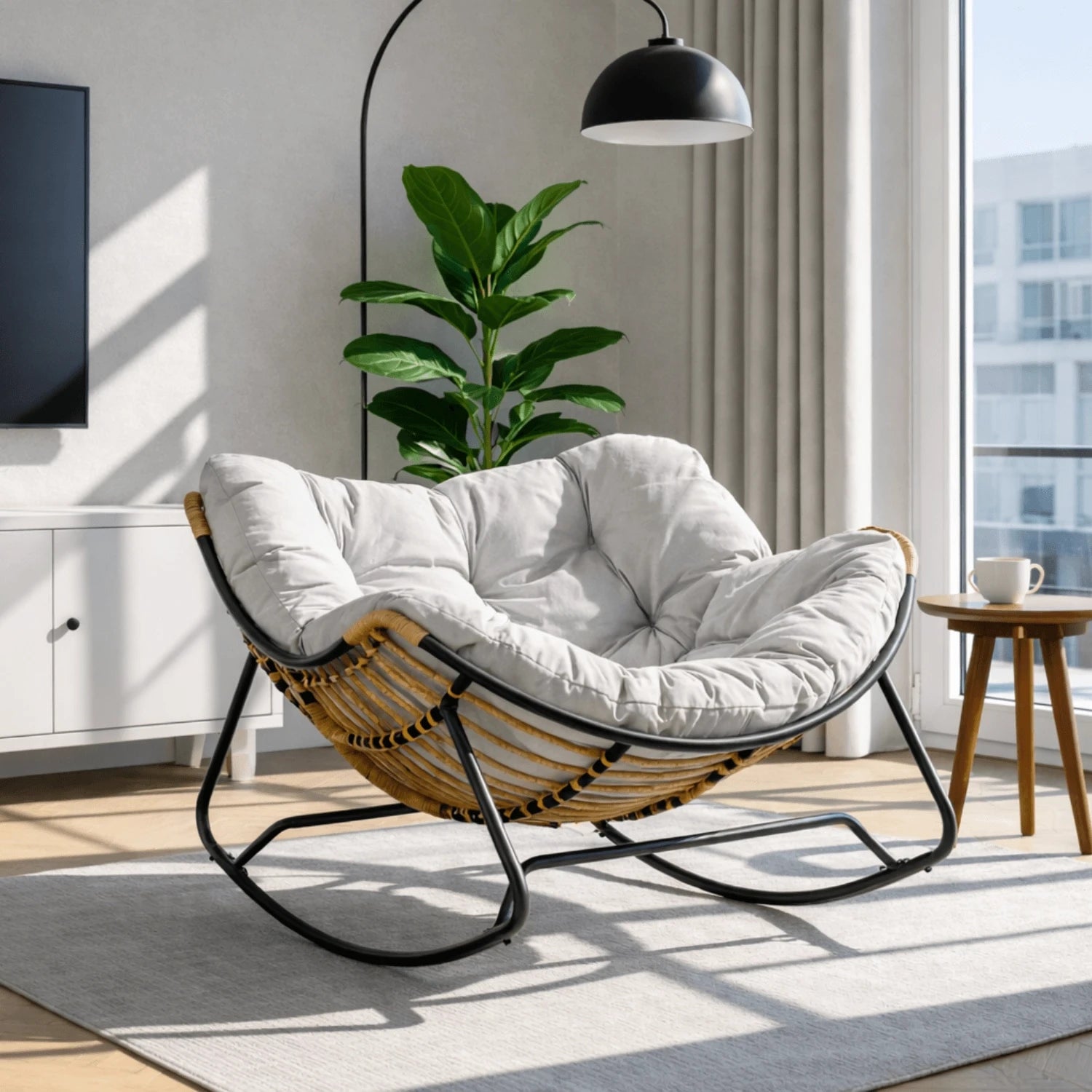 Fauteuil de détente gris ELTON REF 3049
