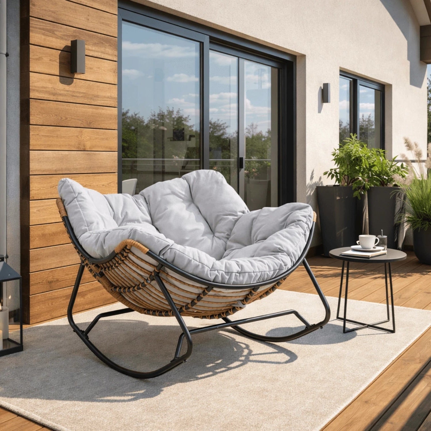 Fauteuil de détente gris ELTON REF 3049