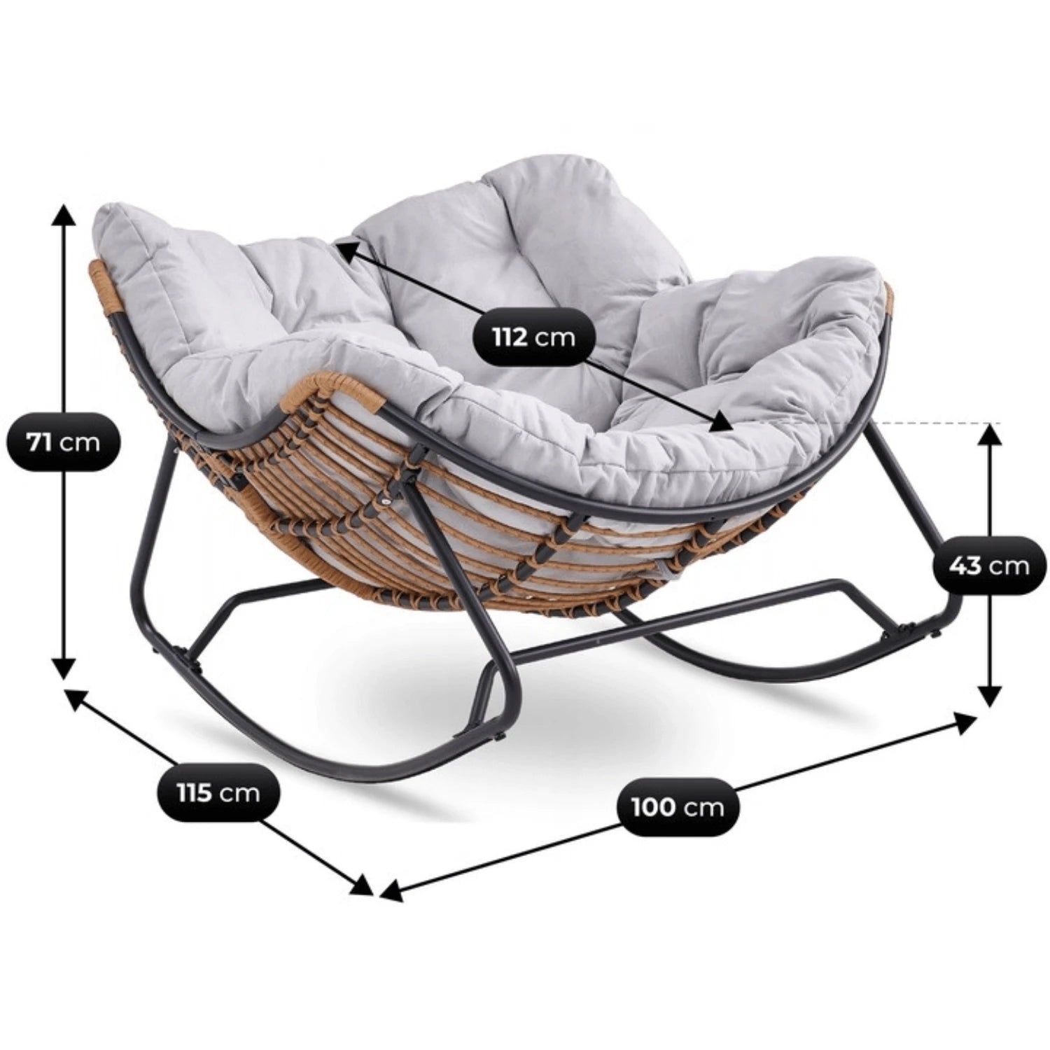 Fauteuil de détente gris ELTON REF 3049