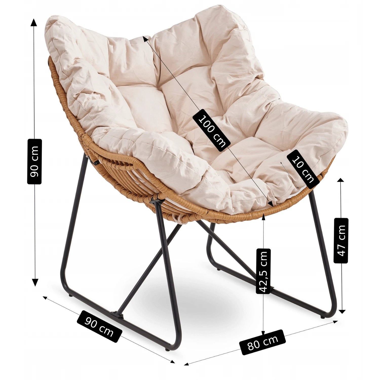 Fauteuil de détente beige FINN REF 3053