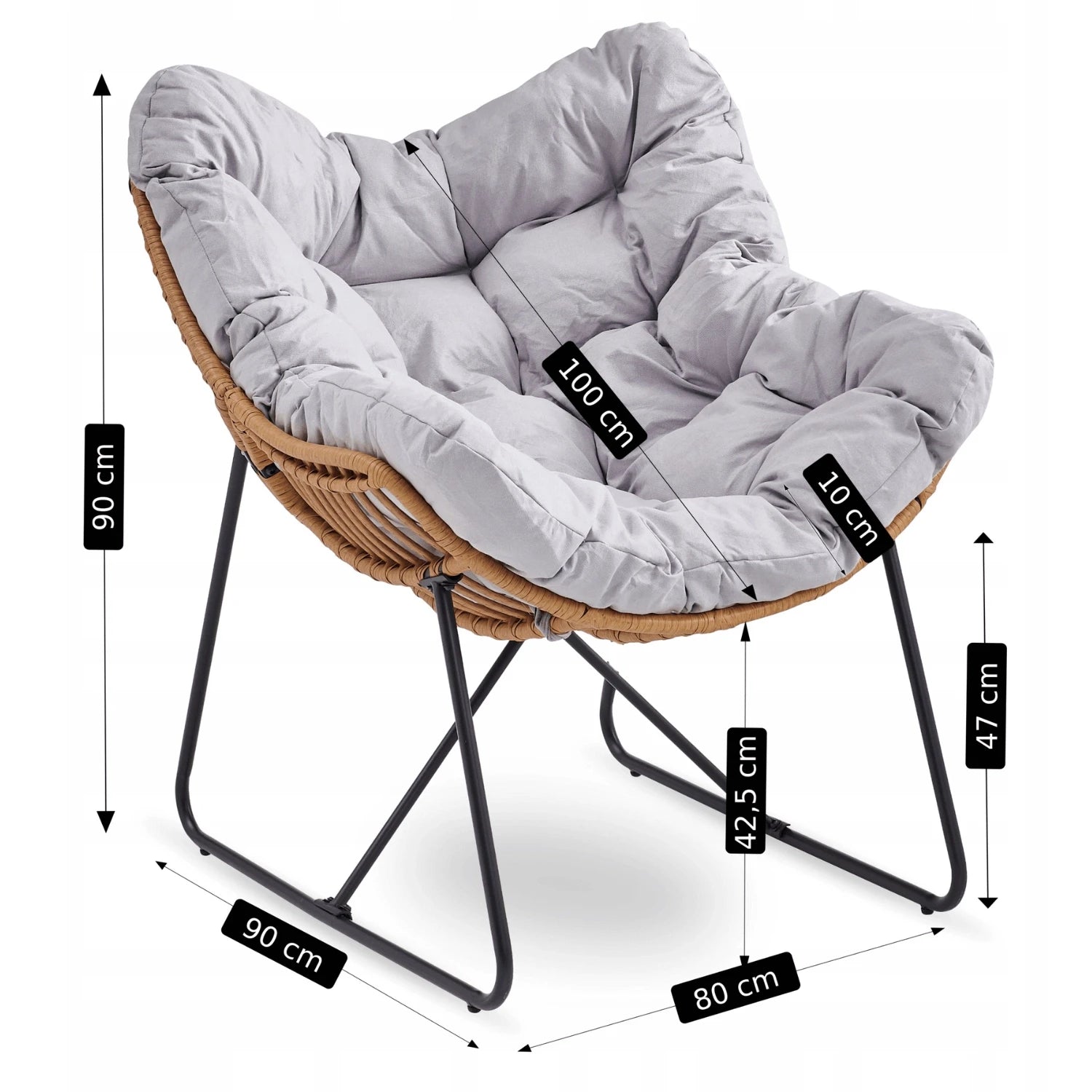 Fauteuil de détente gris FINN REF 3023