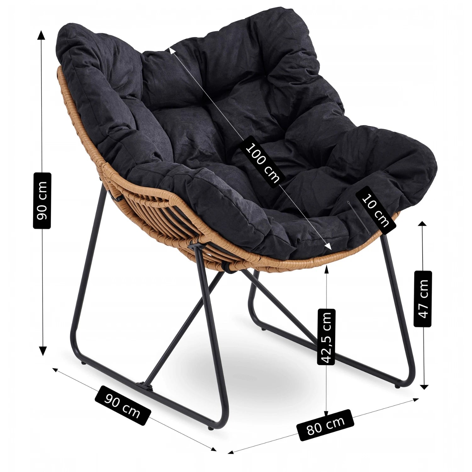 Fauteuil de détente noir FINN REF 3052