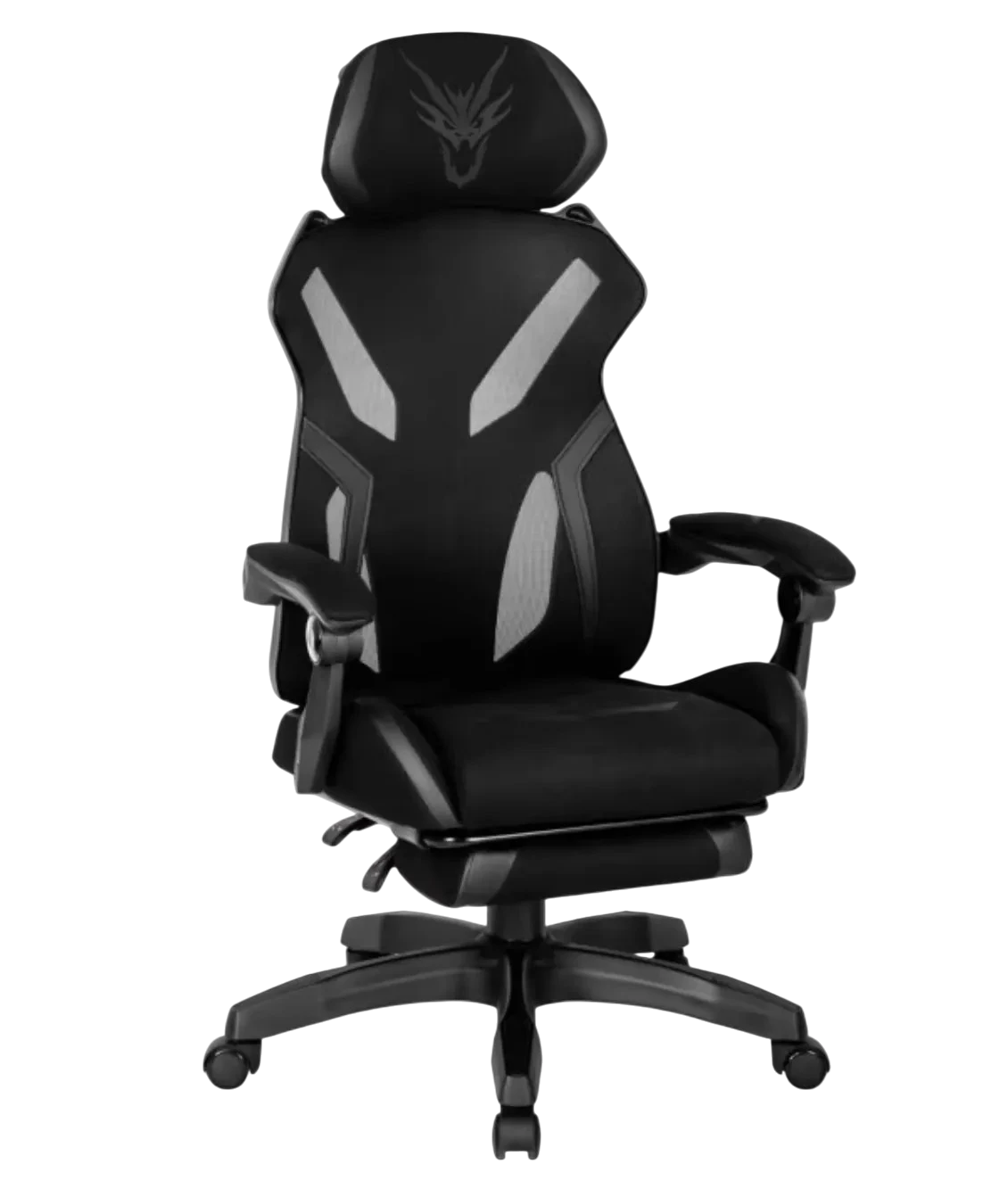 Fauteuil gaming pivotant MAXIMO noir avec repose-pieds REF 3012