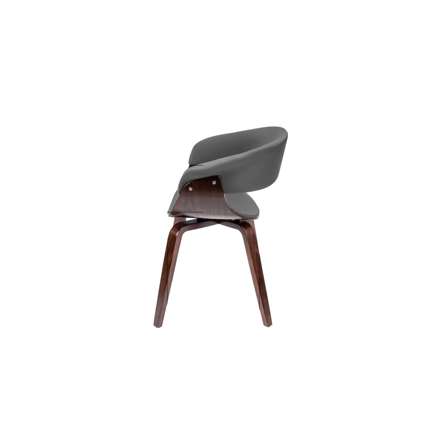 Chaise GARY velours gris - Pieds effet noyer REF 3032