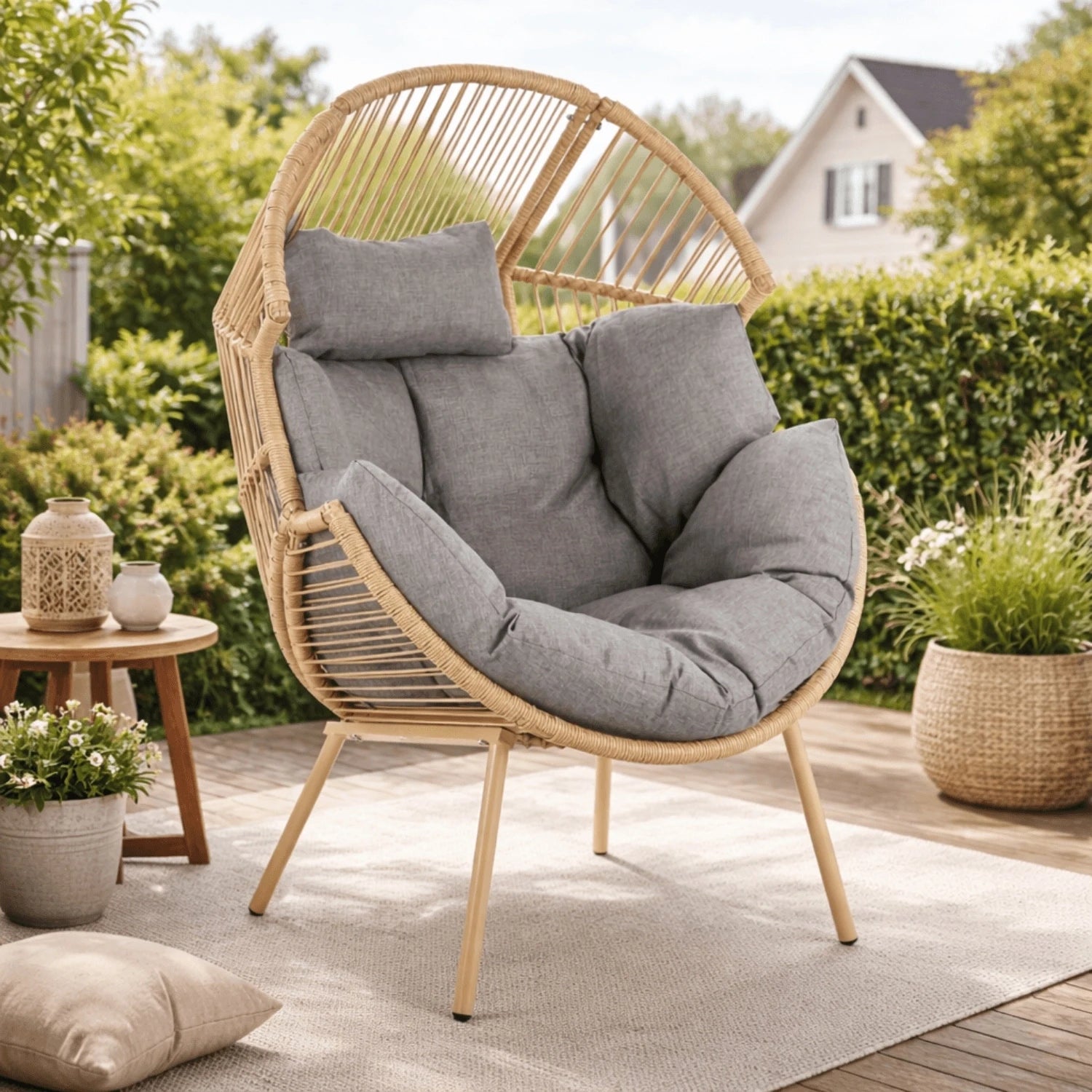 CEZARE Fauteuil de détente gris REF 3036