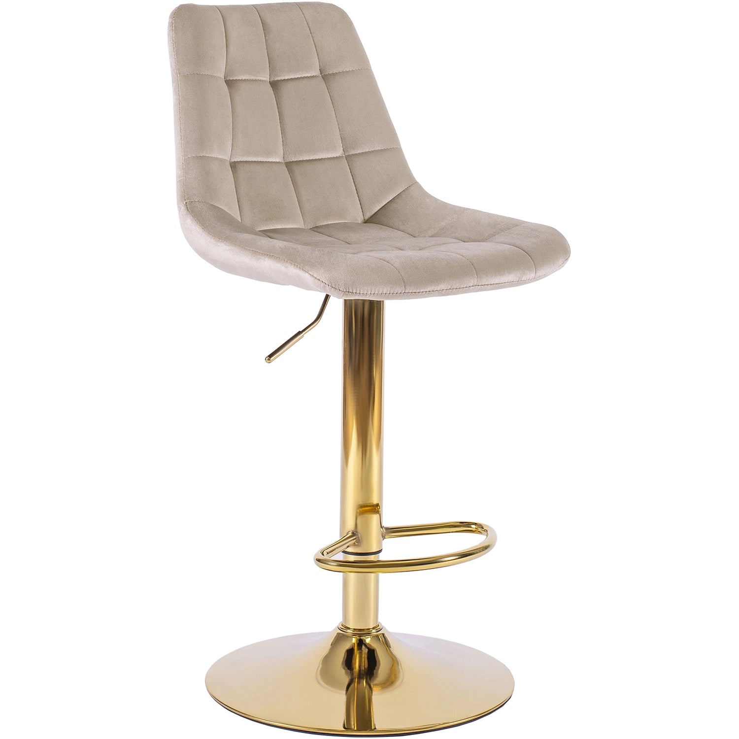 Tabouret de bar ARCOS velours beige / doré REF 3011