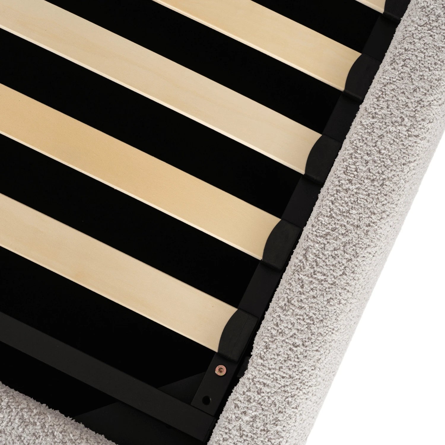 Lit HAGA 160x200 avec rangement - Bouclette crème REF 3003