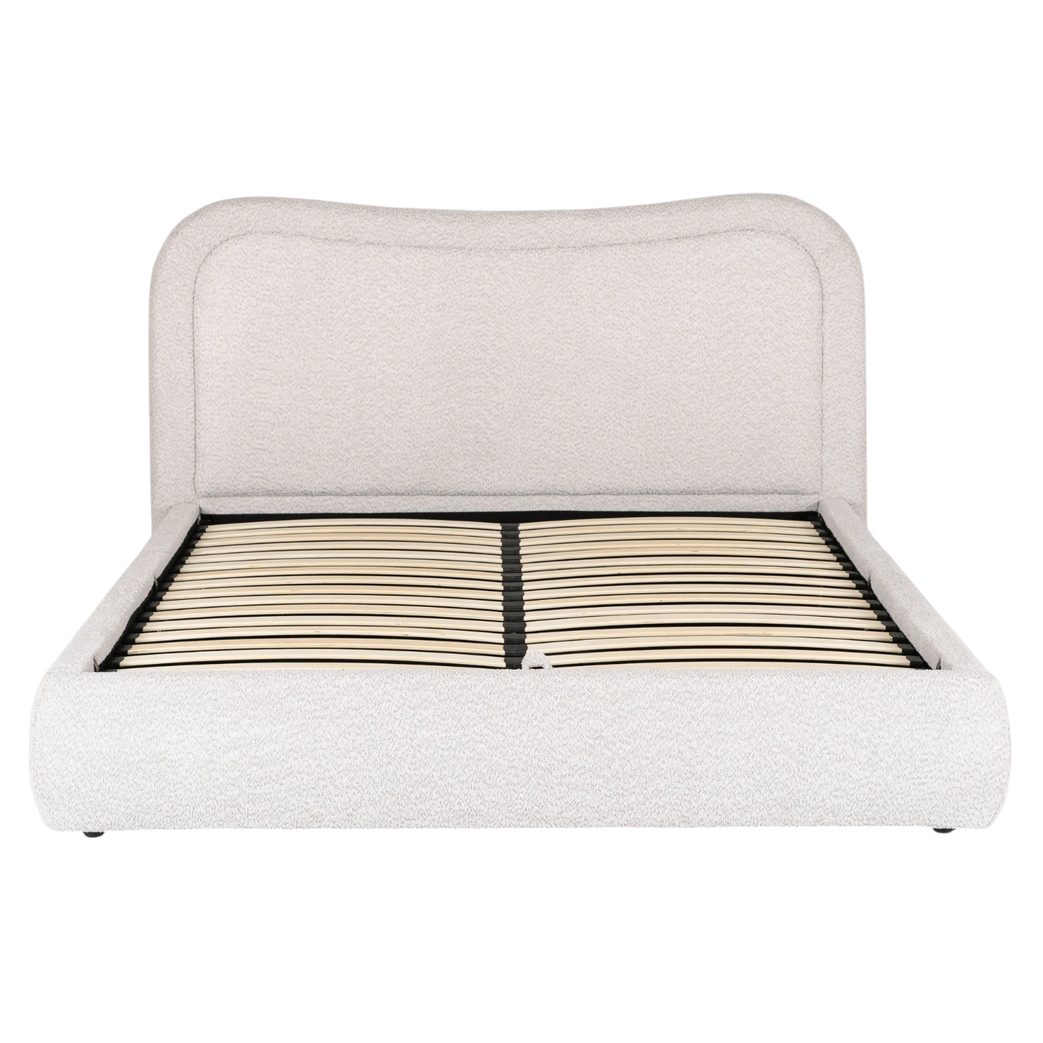 Lit HAGA 160x200 avec rangement - Bouclette crème REF 3003