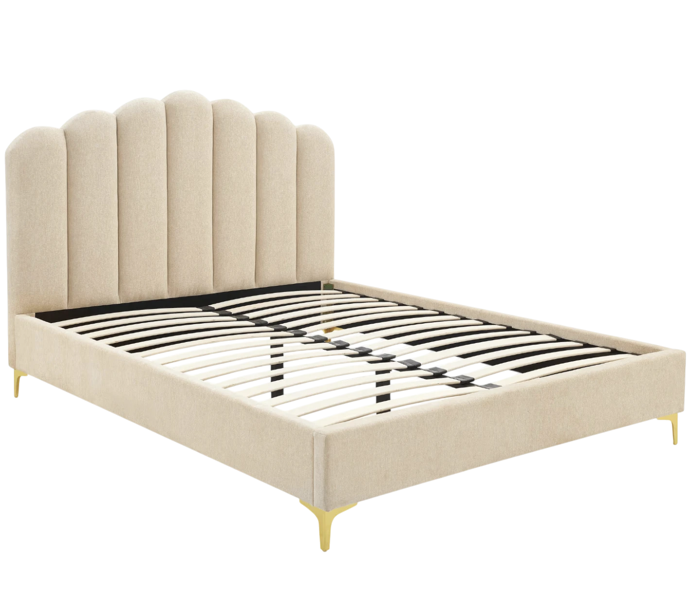 Lit GEMINI tissu beige 160x200 REF 3004