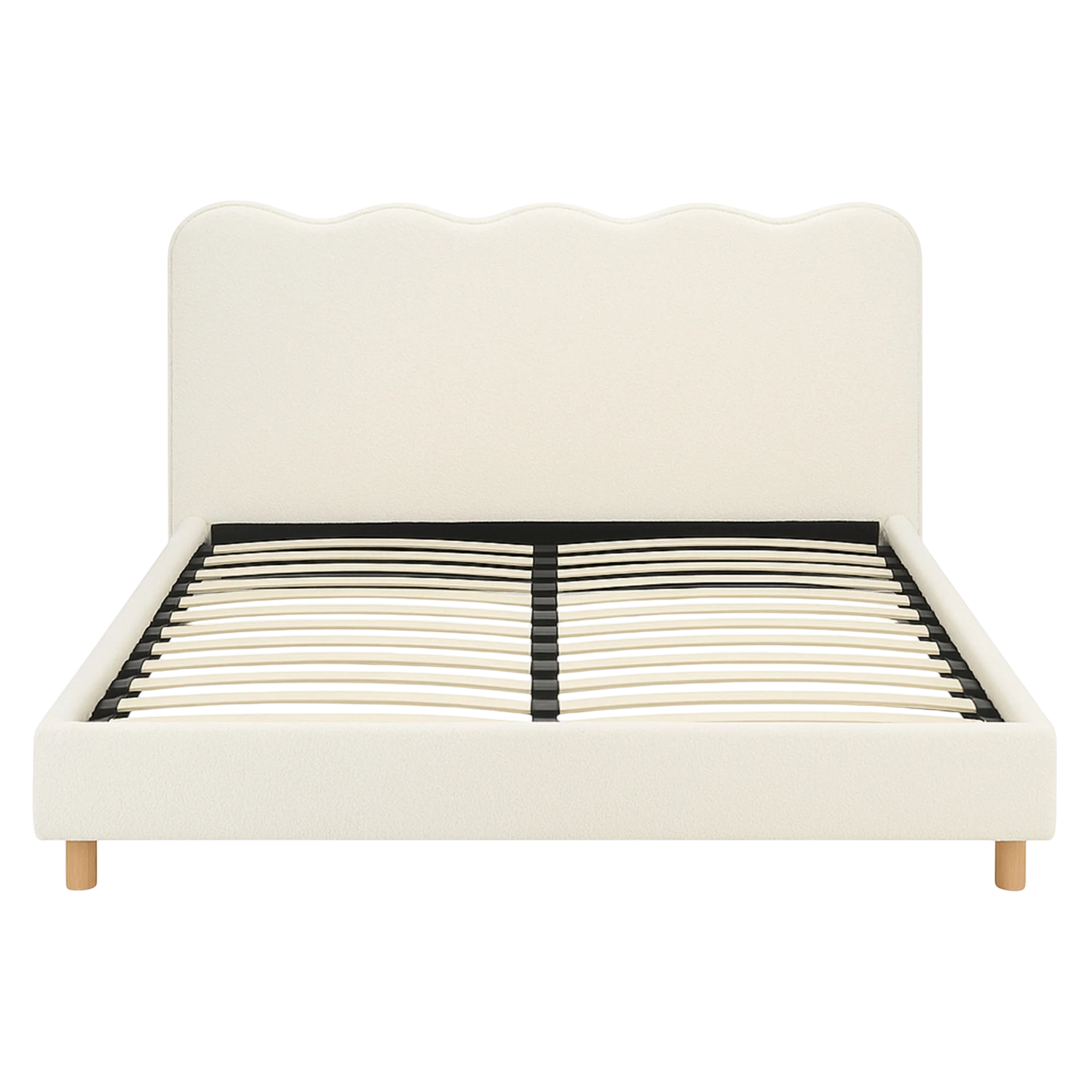 Lit IZMIR teddy bouclette crème 160x200 REF 3002