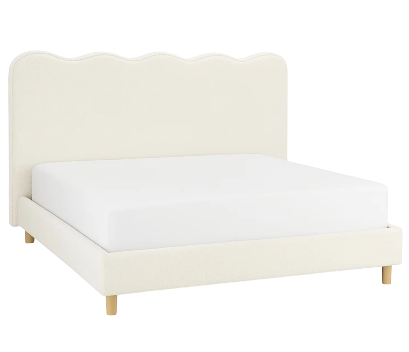 Lit IZMIR teddy bouclette crème 160x200 REF 3002