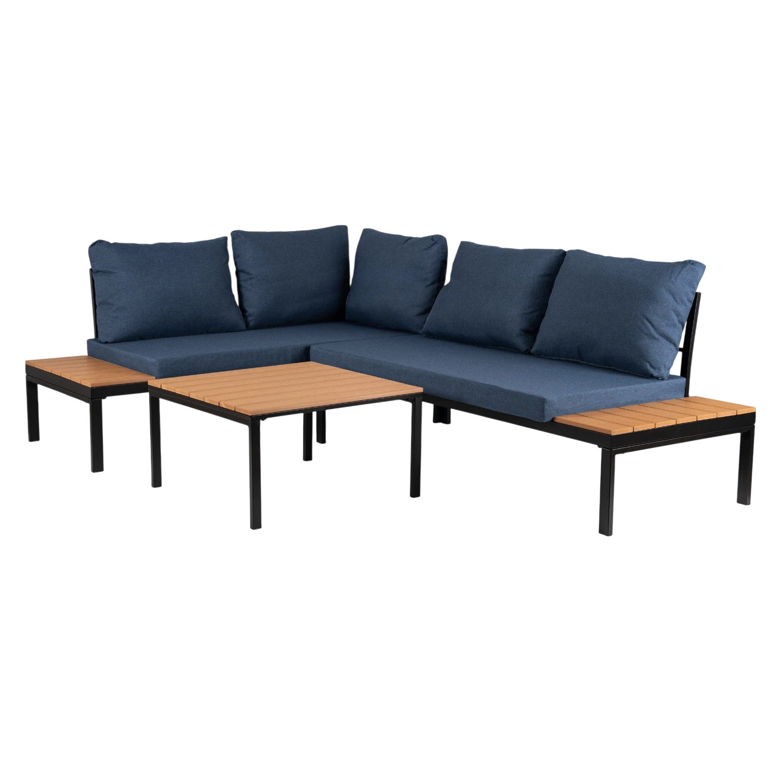 NORMAN Ensemble de meubles de jardin "angle" bleu marine REF 3051