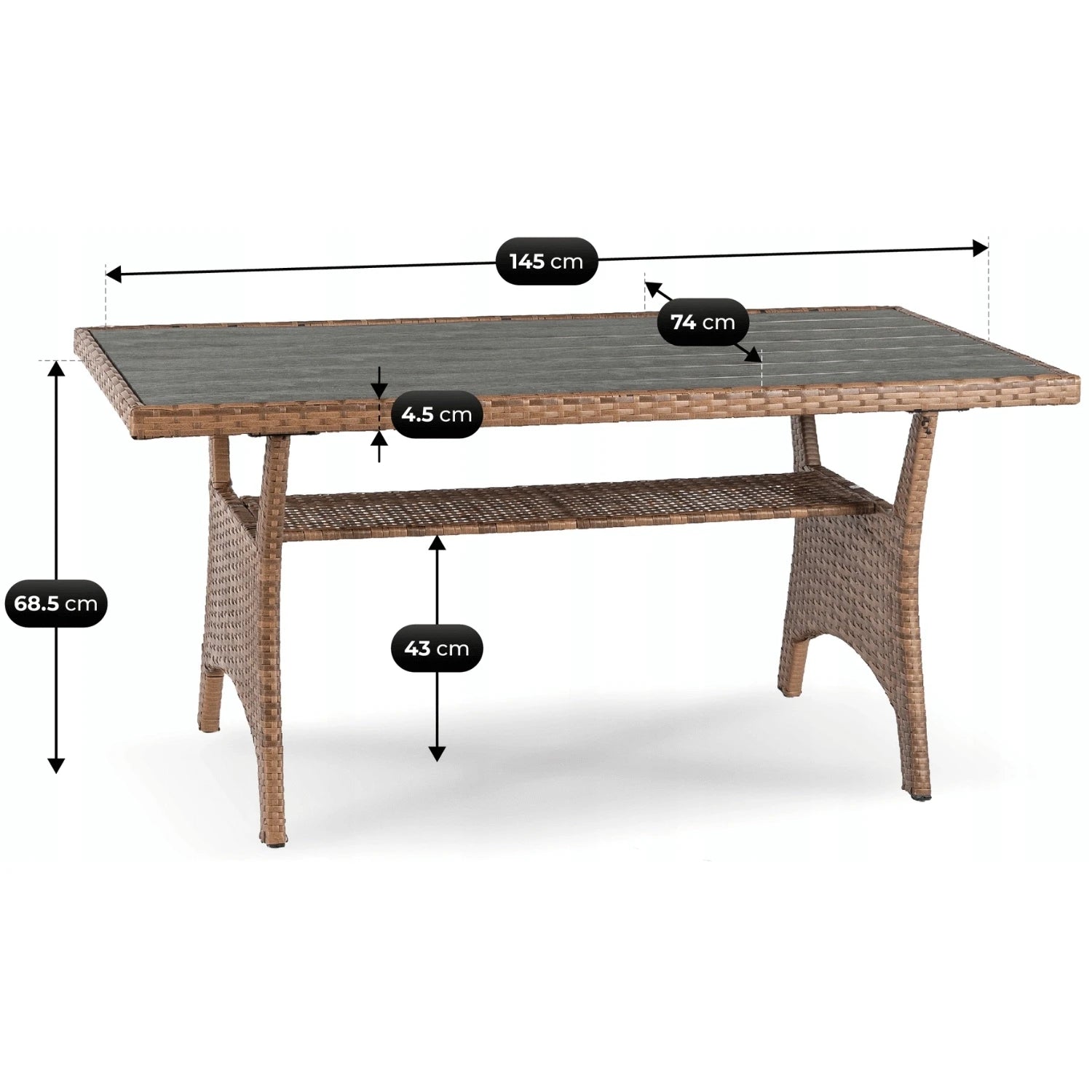 Ensemble de meubles COMODO en rotin miel REF 3048