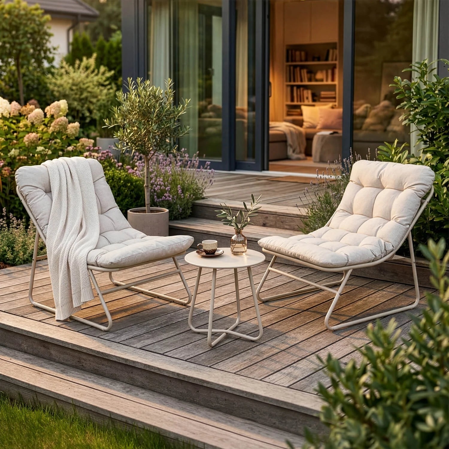 Ensemble de mobilier de jardin beige NIKEA REF 3025
