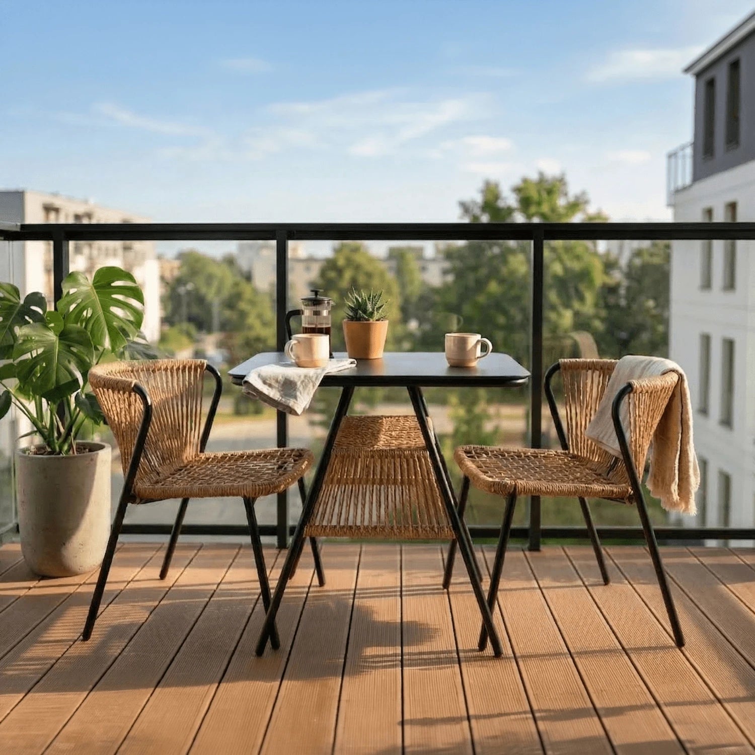 Ensemble de meubles TRIANA en rotin marron REF 3024