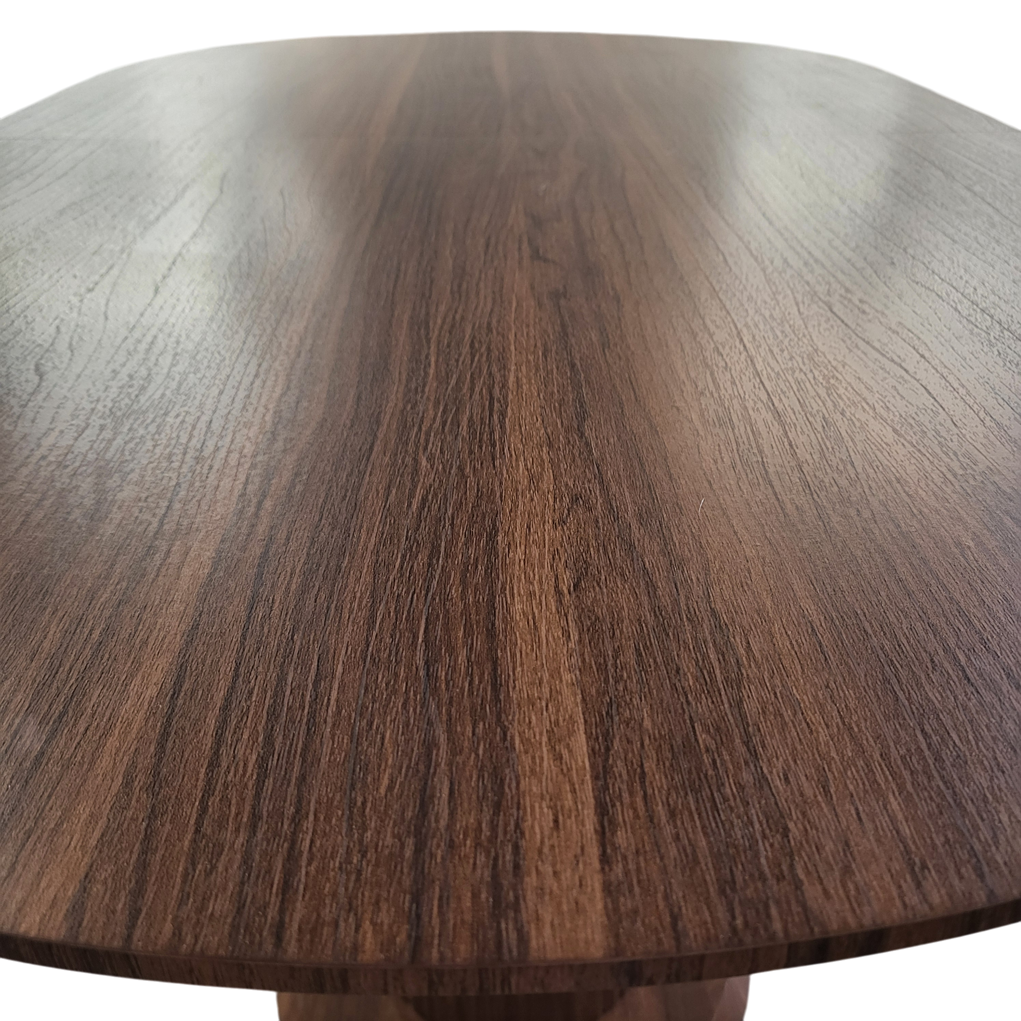 Plateau ovale effet noyer - vue frontale