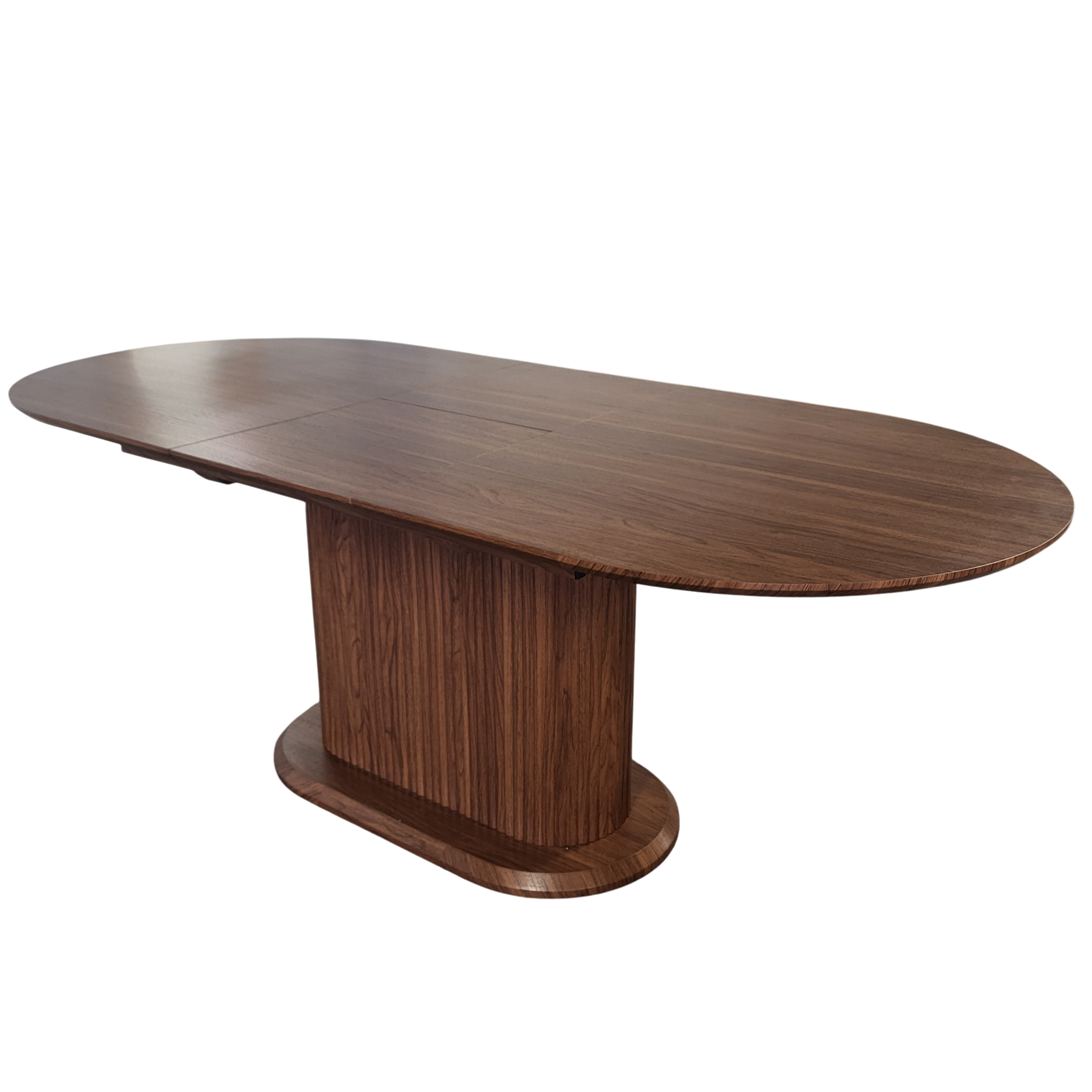 Table Vanessa effet noyer - vue 3/4 droite