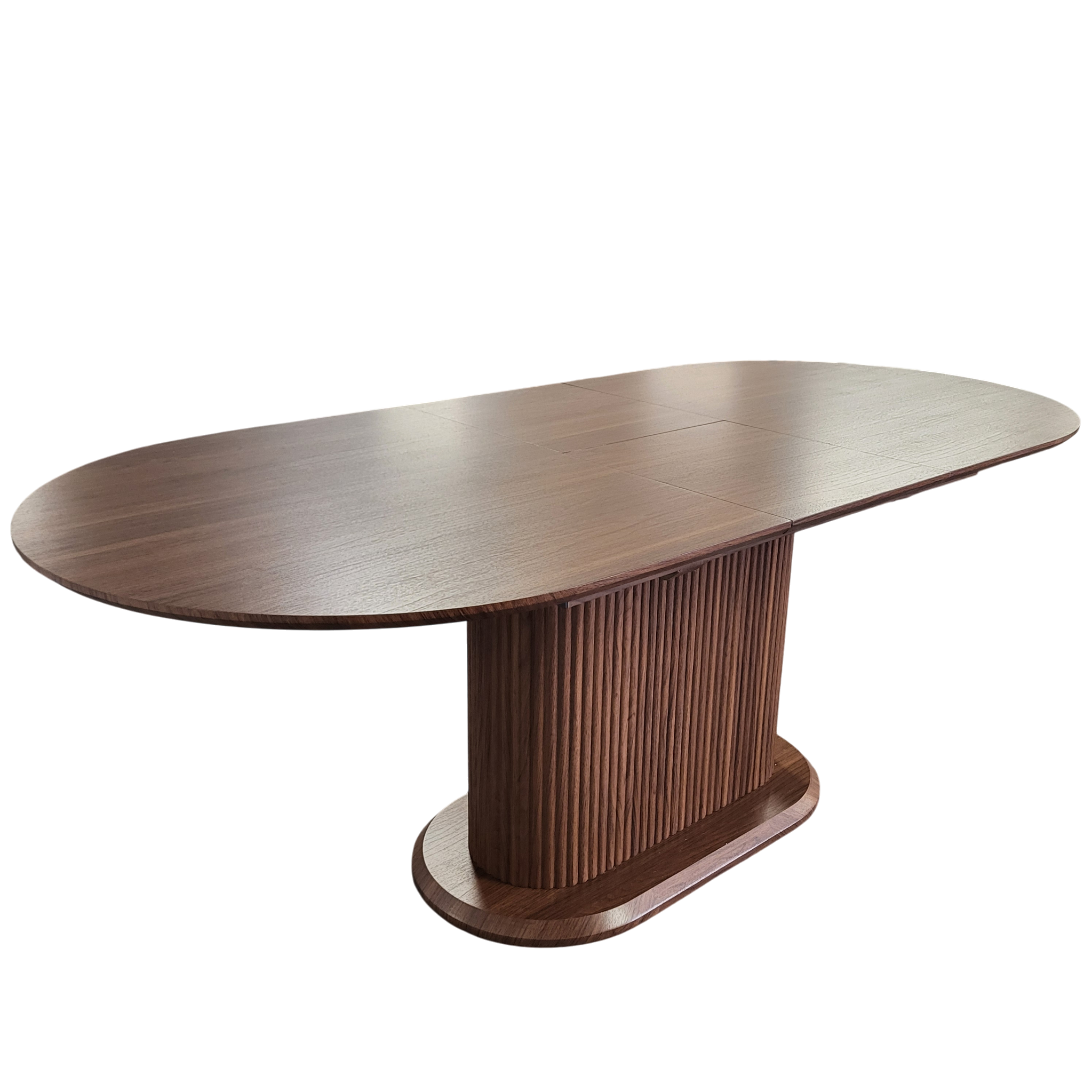 Table à manger rallonge VANESSA plateau et pieds en effet noyer - 160 à 200 cm sku 64.