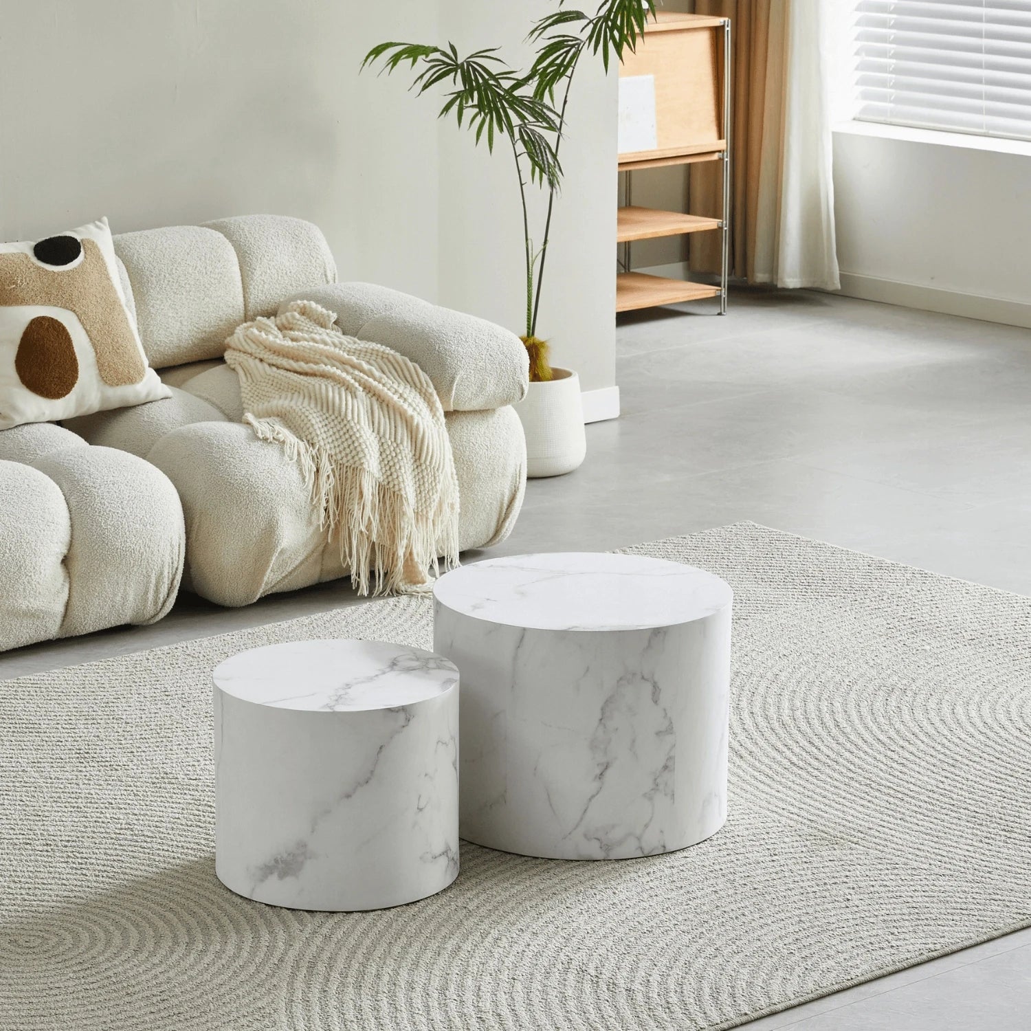 Tables basses LEILA effet marbre blanc REF 3054